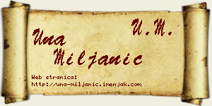 Una Miljanić vizit kartica